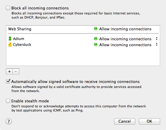 Firewall Advanced... Menu